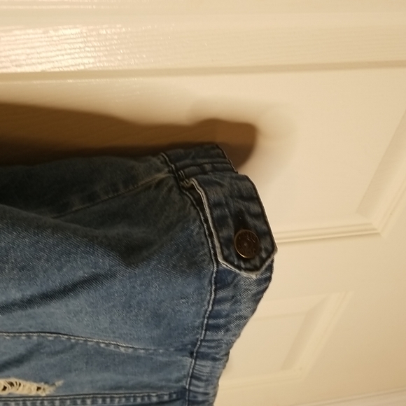 L&B Blue Jean Denim Sleeveless Distressed Vest Jacket Size Large - Picture 7 of 12